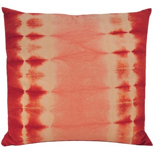 Shibori Floor Pillow in Coral color.