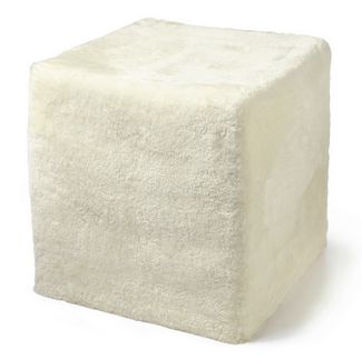 Auskin Lambskin Shortwool Cube in White.