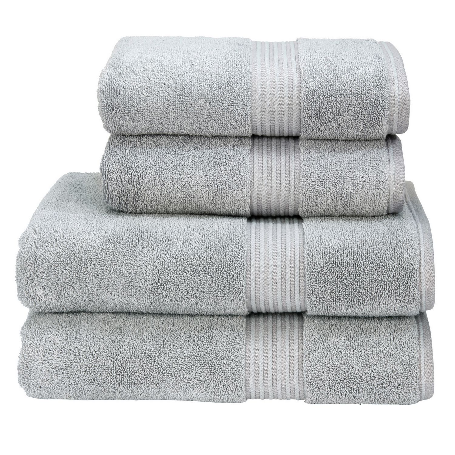 12 Pieces Majestic Luxury Long Lasting Cotton Bath Towel In Size 27x52 In  Silver Grey - Bath Towels - at 