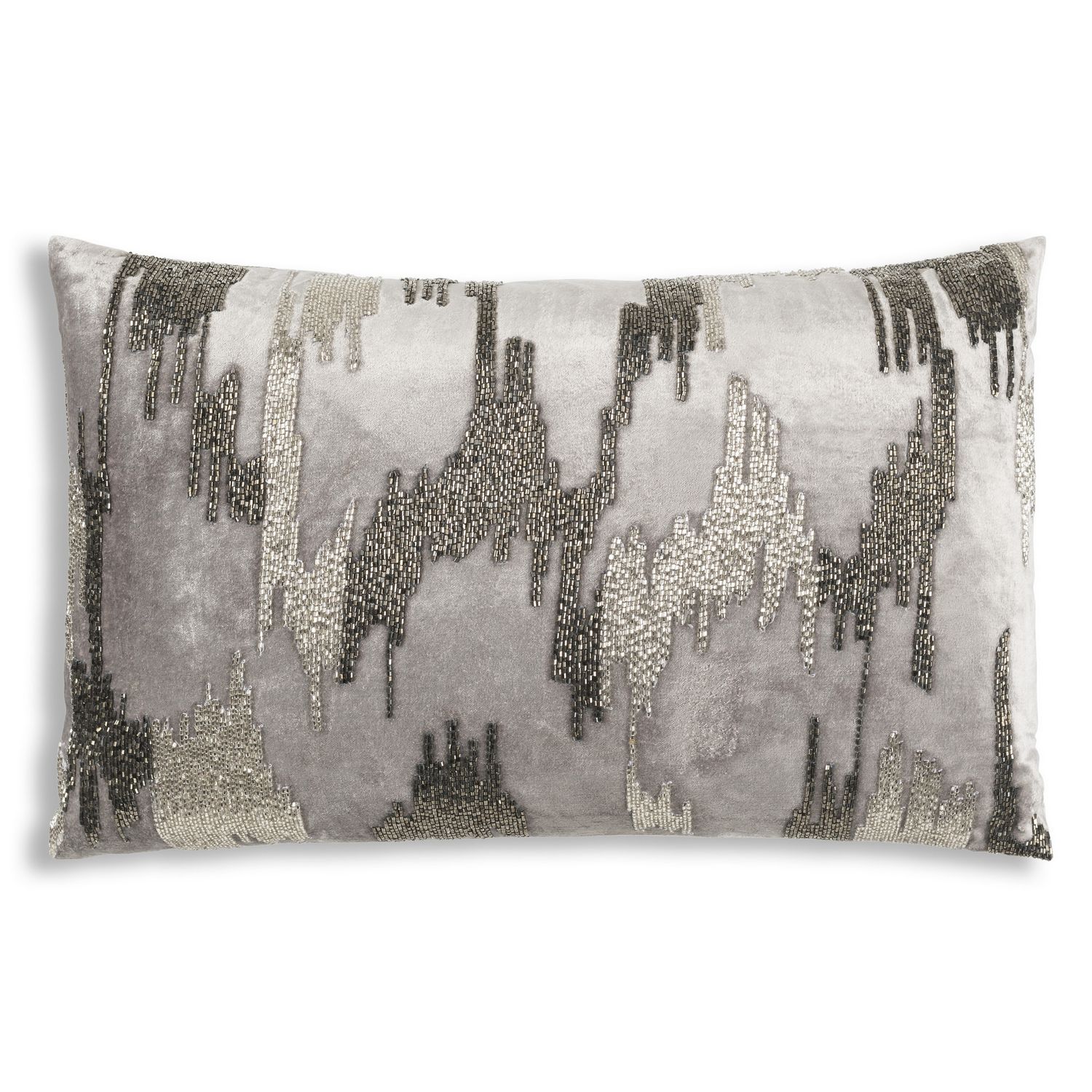 Designer Gray + Silver Decorative Throw Pillows