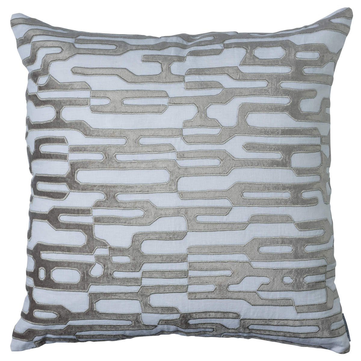 Christian Small Lumbar Pillow, Platinum with Silver Beads