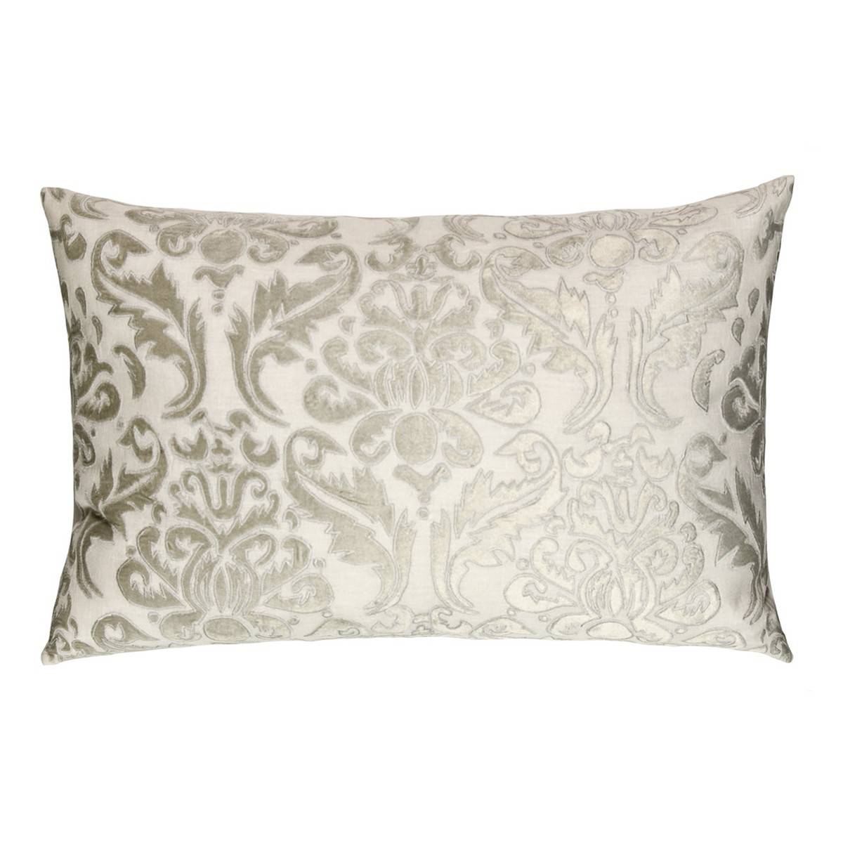 Lili Alessandra Hand Appliqued Pillows in White Linen with Silver ...