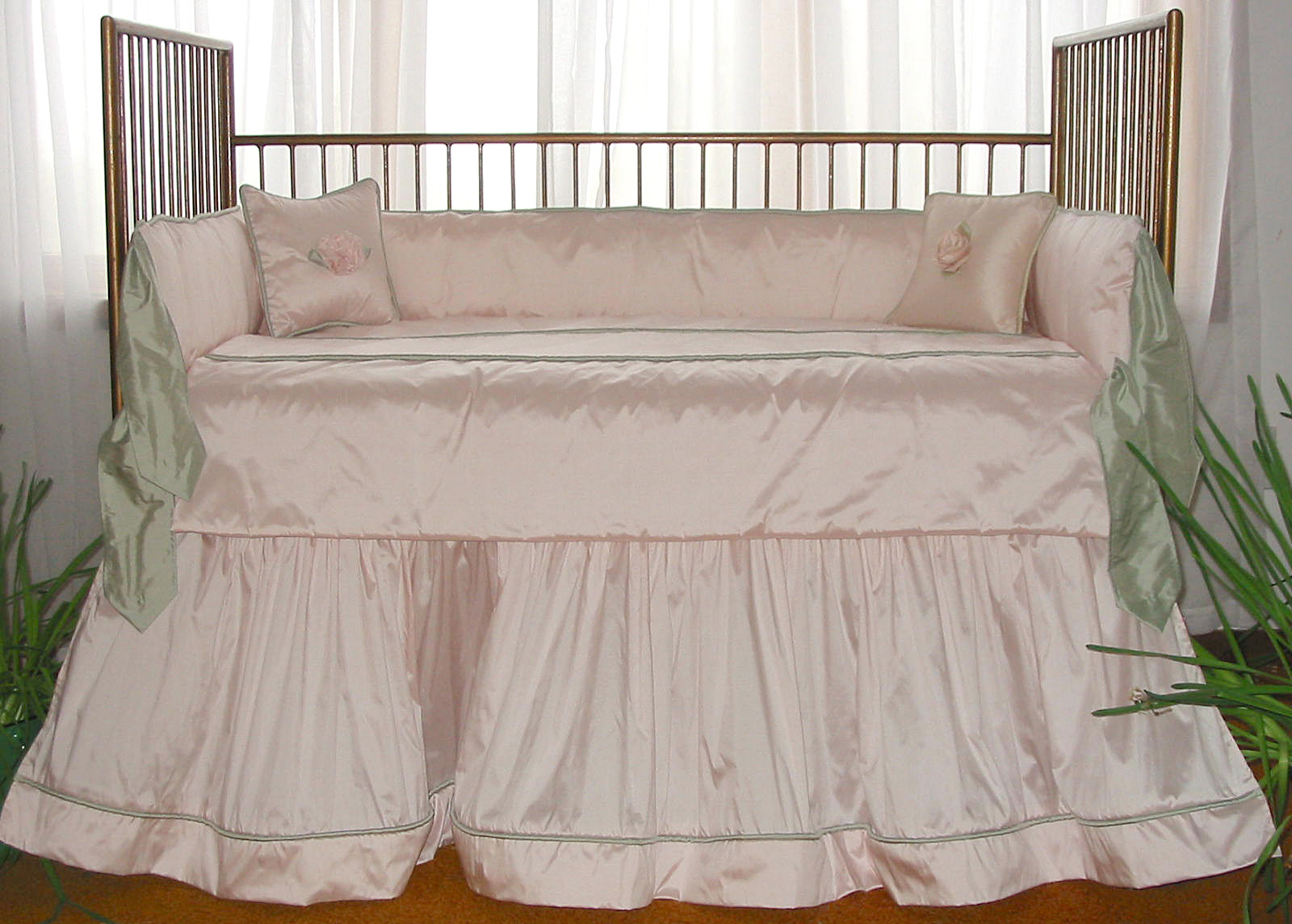 silk crib bedding